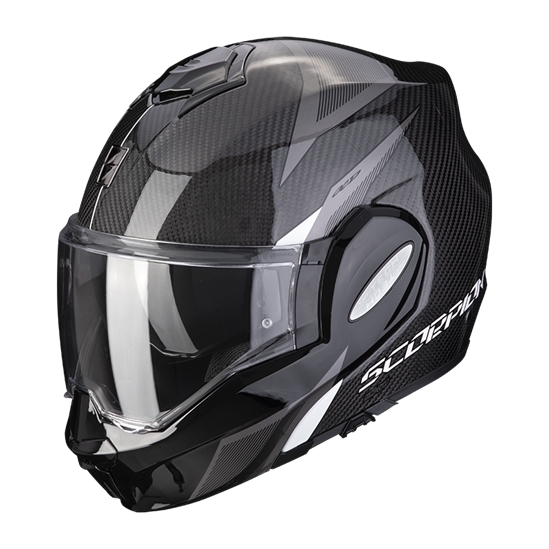 SCORPION EXO-TECH EVO CARBON TOP moto přilba černá/bílá