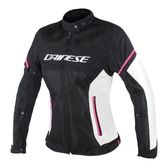 DAINESE AIR FRAME D1 LADY TEX dámská moto bunda černá/šedá/růžová