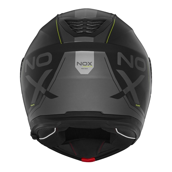 NOX N968 TOMAK výklopná přilba, černá matná neon žlutá