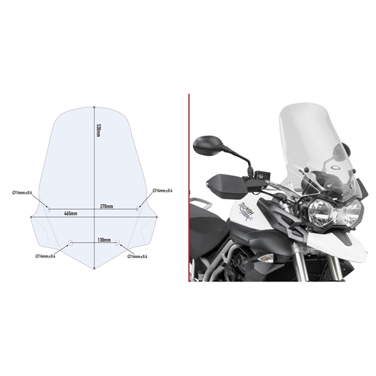 KAPPA 6401DTK čiré plexi TRIUMPH Tiger 800 / XC / XR (11-17)