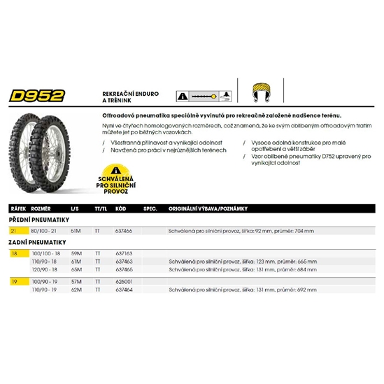 DUNLOP D952 110/90 R19 62M TT