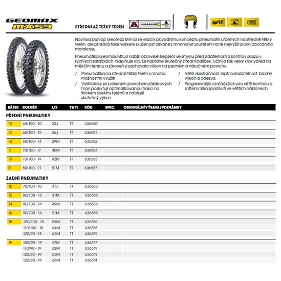 DUNLOP GEOMAX MX53 70/100 R17 40M TT