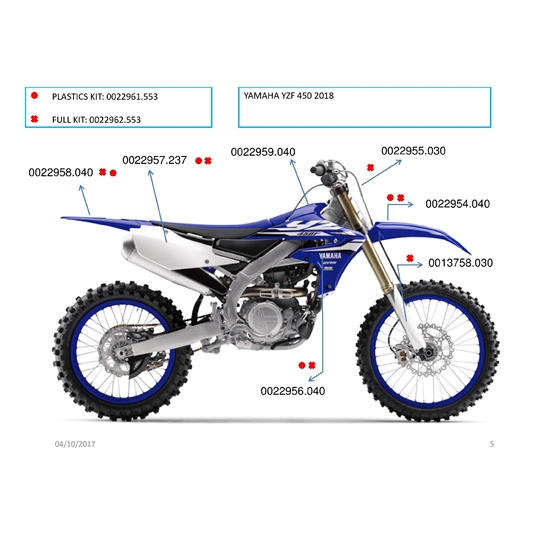 ACERBIS spoiler spodní YZF 450/18, bílá