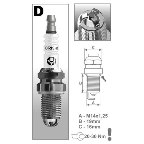BRISK zapalovací svíčka DR14TC řada Extra