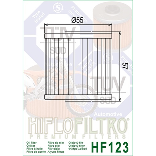 HIFLO 123 olejový filtr Kawasaki