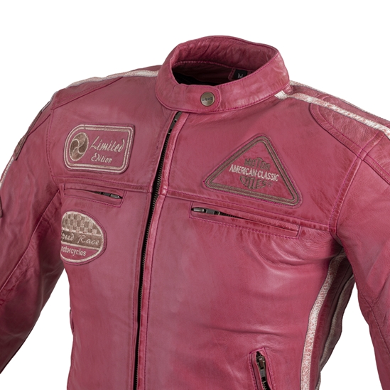 W-TEC Sheawen Lady Pink Dámská kožená moto bunda