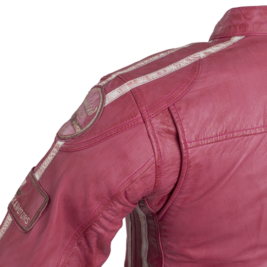 W-TEC Sheawen Lady Pink Dámská kožená moto bunda