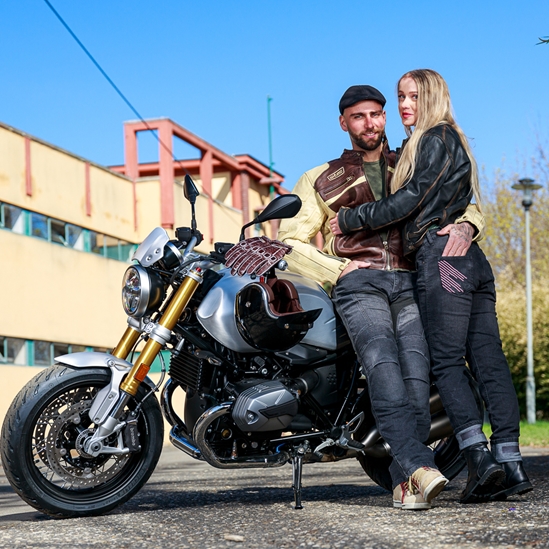 W-TEC Retro pánská kožená moto bunda