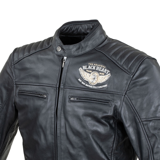 W-TEC Black Heart Wings Leather Jacket Pánská kožená bunda