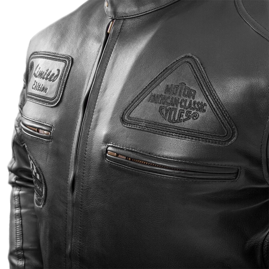 W-TEC Urban Noir pánská kožená moto bunda