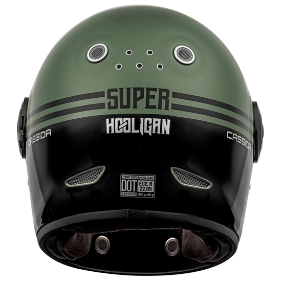 CASSIDA Fibre Super Hooligan, přilba, černá/metalická zelená/šedá