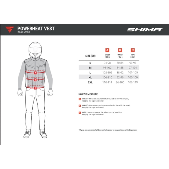 SHIMA Powerheat vyhřívaná vesta na motorku